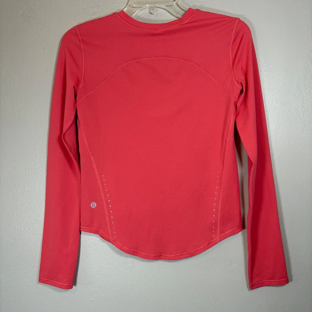 Lululemon Swiftly‎ Tech Long Sleeve Shirt 2.0 Pink Coral Size 0 LW3EQHS